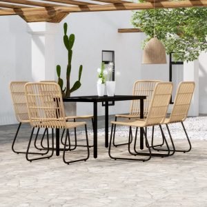 Set de mobilier pentru grădină, 7 piese, stejar