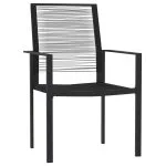 Set de mobilier pentru grădină, 5 piese, negru
