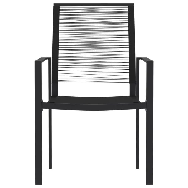 Set de mobilier pentru grădină, 5 piese, negru