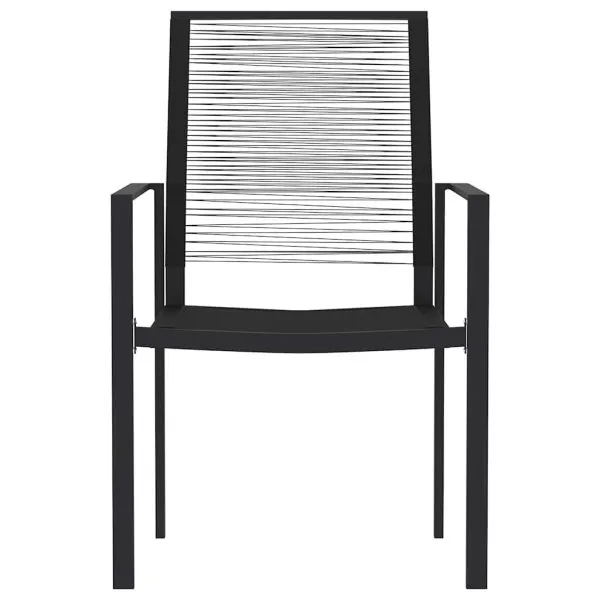 Set mobilier de grădină, 3 piese, negru