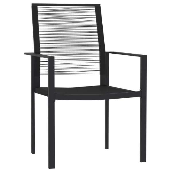 Set mobilier de grădină, 9 piese, negru