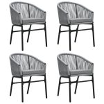 Set mobilier de grădină, 5 piese, gri