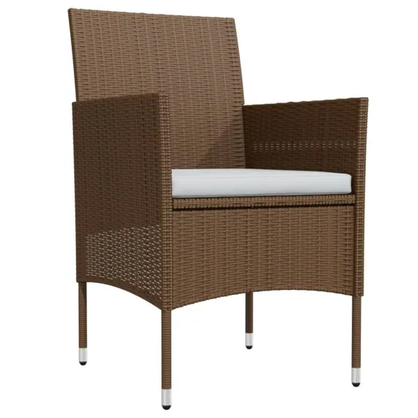 Set mobilier de grădină cu perne, 9 piese, maro și negru