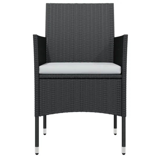 Set mobilier de grădină cu perne, 9 piese, negru