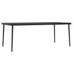Set mobilier de grădină, cu perne, 9 piese, gri și negru