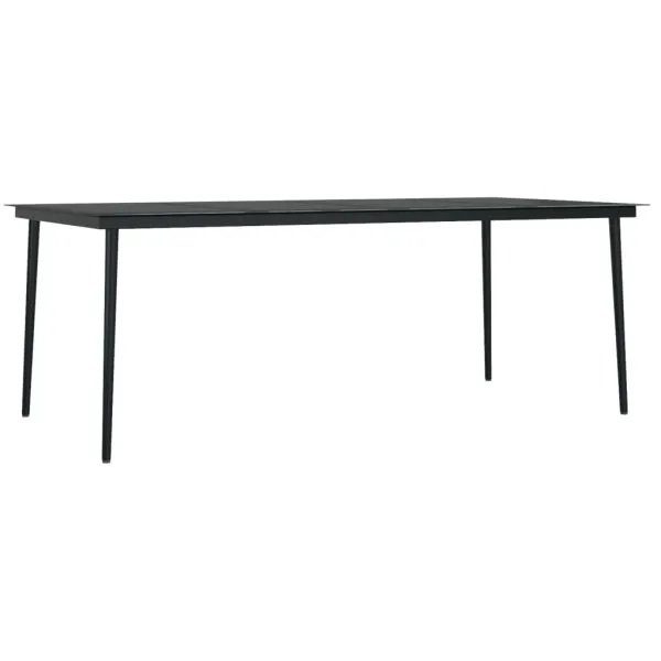 Set mobilier de grădină, cu perne, 9 piese, gri și negru