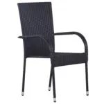 Set mobilier de grădină, 5 piese, negru