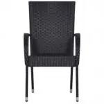 Set mobilier de grădină, 5 piese, negru