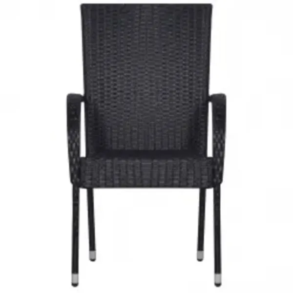 Set mobilier de grădină, 5 piese, negru