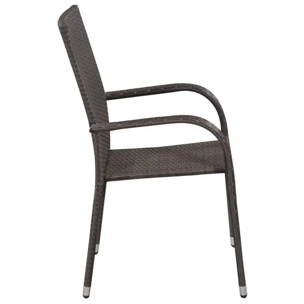 Set mobilier de grădină, 5 piese, maro și negru