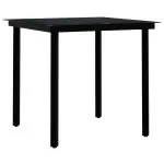 Set mobilier de grădină, 5 piese, gri și negru