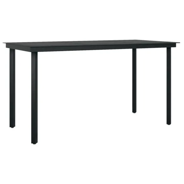 Set mobilier de grădină, 7 piese, gri și negru