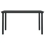 Set mobilier de grădină, 7 piese, gri și negru