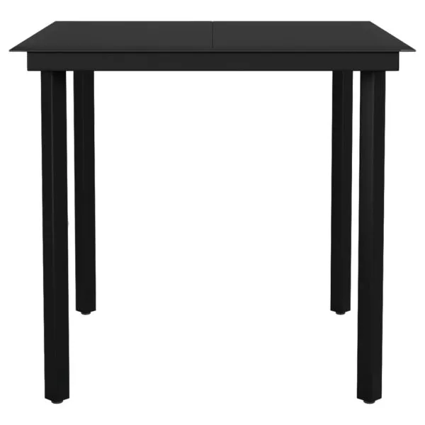 Set de servit masa pentru grădină, 5 piese, negru