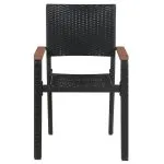 Set de servit masa pentru grădină, 7 piese, negru