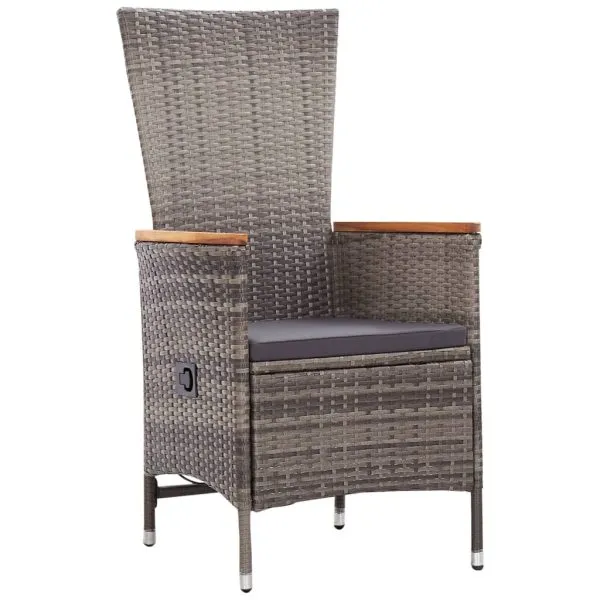 Set mobilier pentru grădină, cu perne, 3 piese, gri