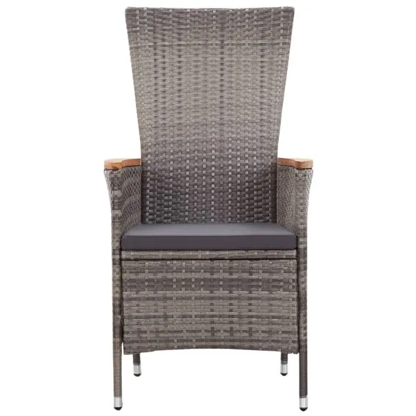 Set mobilier pentru grădină, cu perne, 3 piese, gri