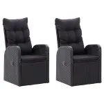 Set mobilier de grădină cu perne, 9 piese, negru