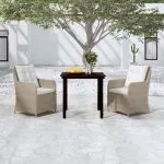 Set mobilier pentru grădină, 3 piese, maro