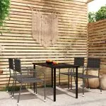 Set de mobilier pentru grădină, 5 piese, gri