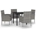 Set mobilier pentru grădină, 5 piese, antracit