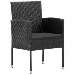 Set de servit masa pentru grădină, 5 piese, negru