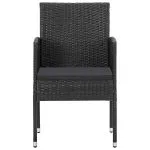 Set de servit masa pentru grădină, 7 piese, negru