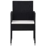 Set de servit masa pentru grădină, 7 piese, negru