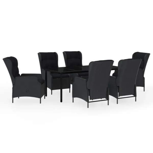 Set mobilier pentru grădină, 7 piese, gri închis