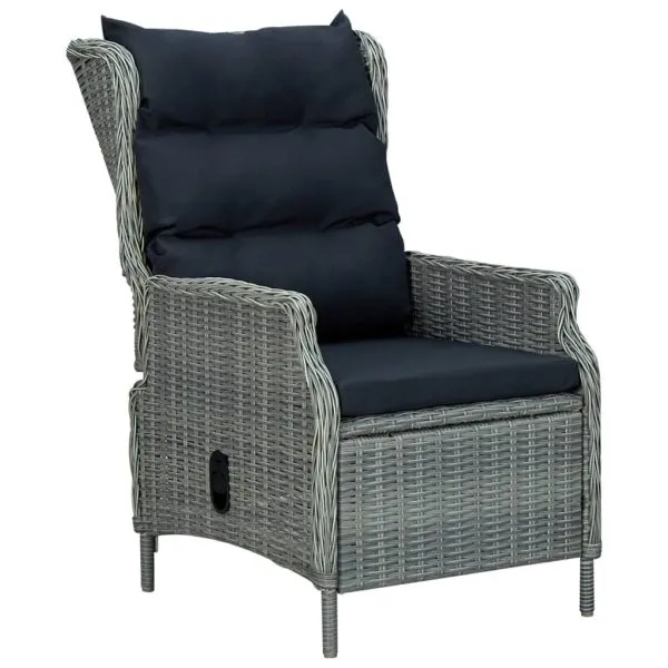 Set mobilier pentru grădină, 3 piese, gri deschis
