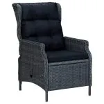 Set de mobilier pentru grădină, 3 piese, gri închis