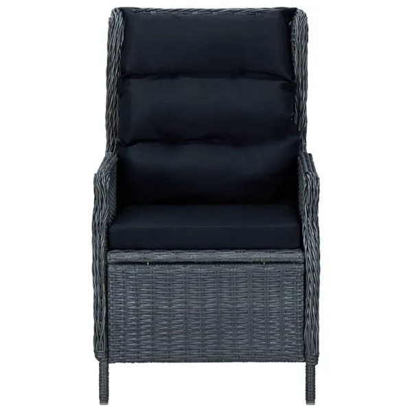 Set de mobilier pentru grădină, 3 piese, gri închis