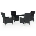 Set mobilier pentru grădină, 5 piese, gri închis