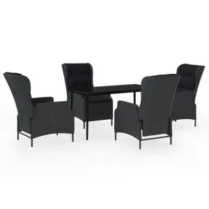 Set mobilier pentru grădină, 5 piese, gri închis