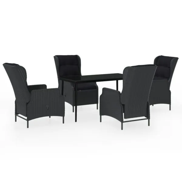 Set mobilier pentru grădină, 5 piese, gri închis