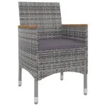 Set mobilier de grădină cu perne, 9 piese, poliratan și sticlă