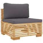 Set mobilier grădină cu perne, 9 piese, lemn masiv de tec