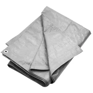 Prelată 180 g/m², gri, 4×4 m, HDPE