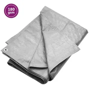Prelată 180 g/m², gri, 6×6 m, HDPE