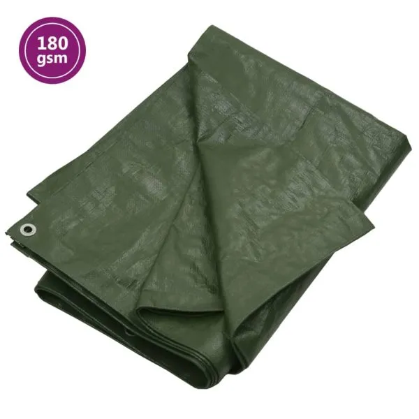 Prelată 180 g/m², verde, 4×6 m, HDPE