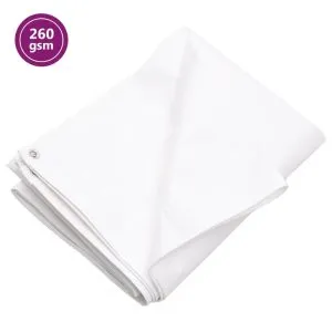 Prelată 260 g/m², alb, 6×12 m, HDPE