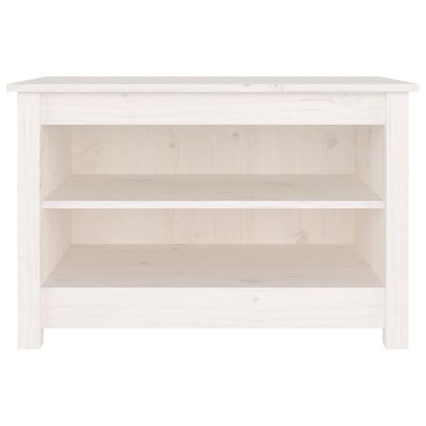 Bancă pentru pantofi, alb, 70x38x45,5 cm, lemn masiv de pin