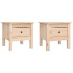 Mese laterale, 2 buc., 40x40x39 cm, lemn masiv de pin