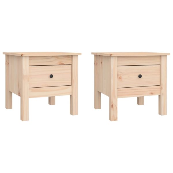 Mese laterale, 2 buc., 40x40x39 cm, lemn masiv de pin