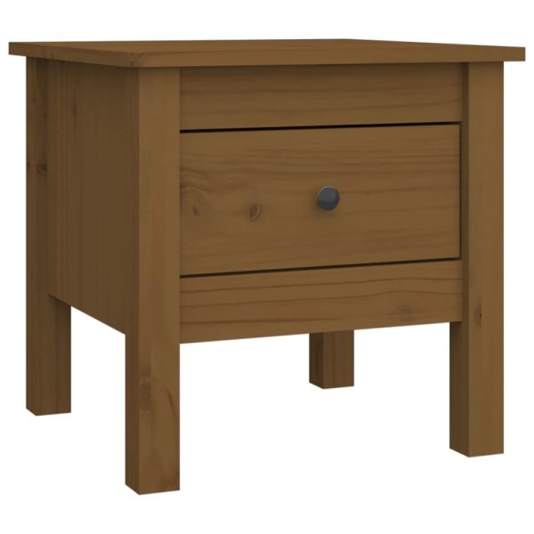 Mese laterale 2 buc. maro miere 40x40x39 cm lemn masiv de pin