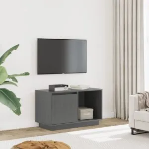 Comodă TV, gri, 74x35x44 cm, lemn masiv de pin