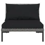 Set mobilier de grădină cu perne 13 piese gri închis poliratan