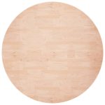 Blat de masă rotund, Ø80×1,5 cm, lemn masiv stejar netratat