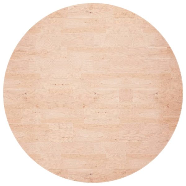 Blat de masă rotund, Ø80×1,5 cm, lemn masiv stejar netratat