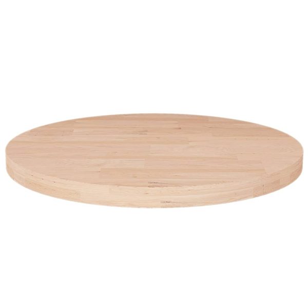 Blat de masă rotund, Ø50×2,5 cm, lemn masiv stejar netratat